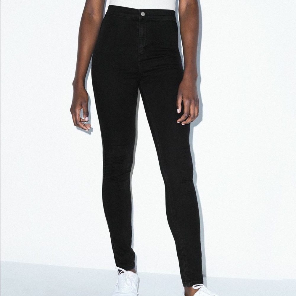 American Apparel black high-waisted skinny jeans